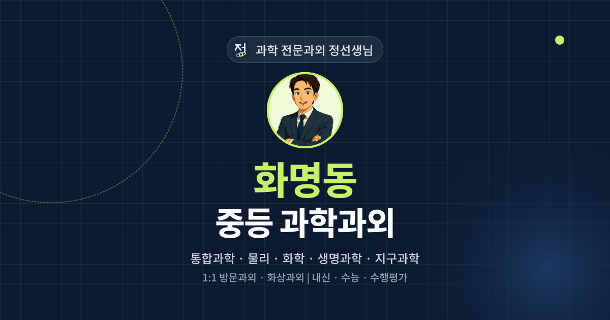화명동 중등 과학과외 - 과학 전문과외 정선생님 대표 이미지